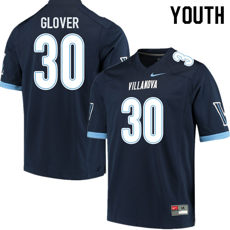 Youth #30 Elijah Glover Villanova Wildcats College Football Jerseys Sale-Navy - Click Image to Close